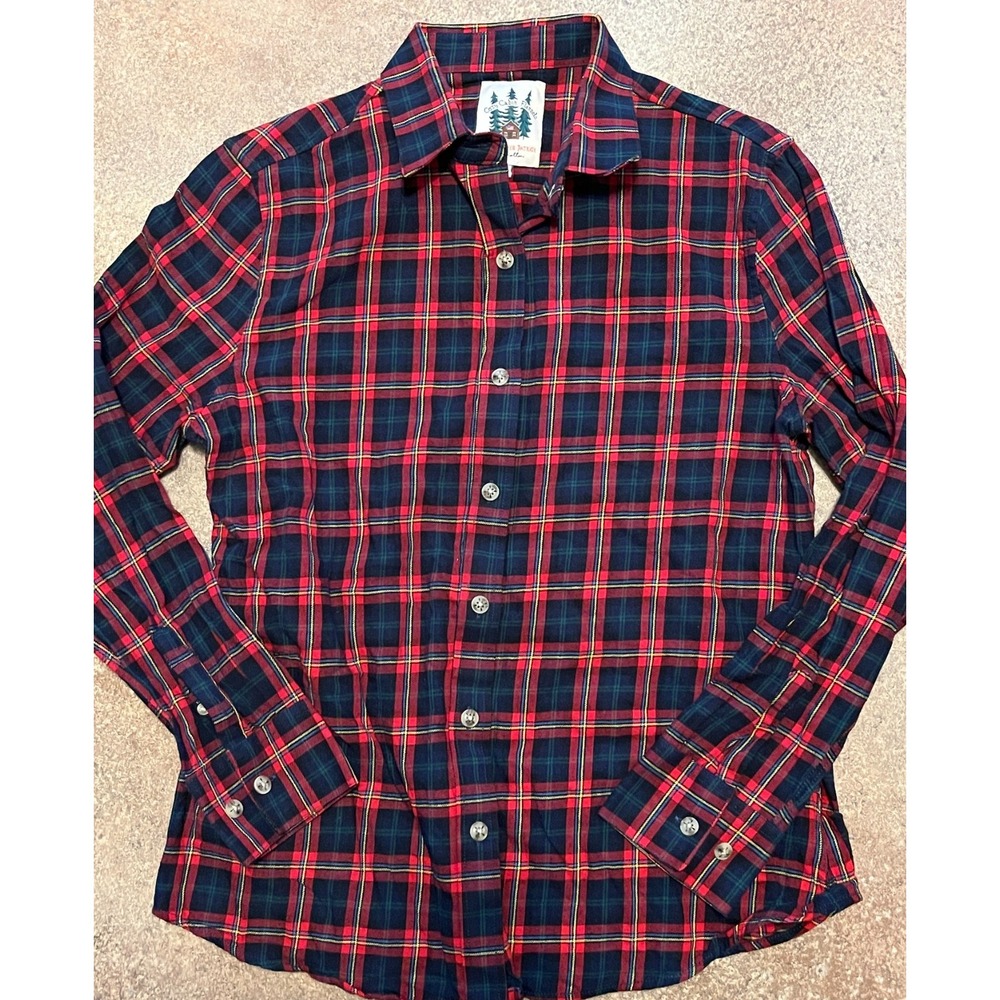 Kiel James Patrick Cozy Cabin Flannels Red Plaid Button Down Shirt Women M